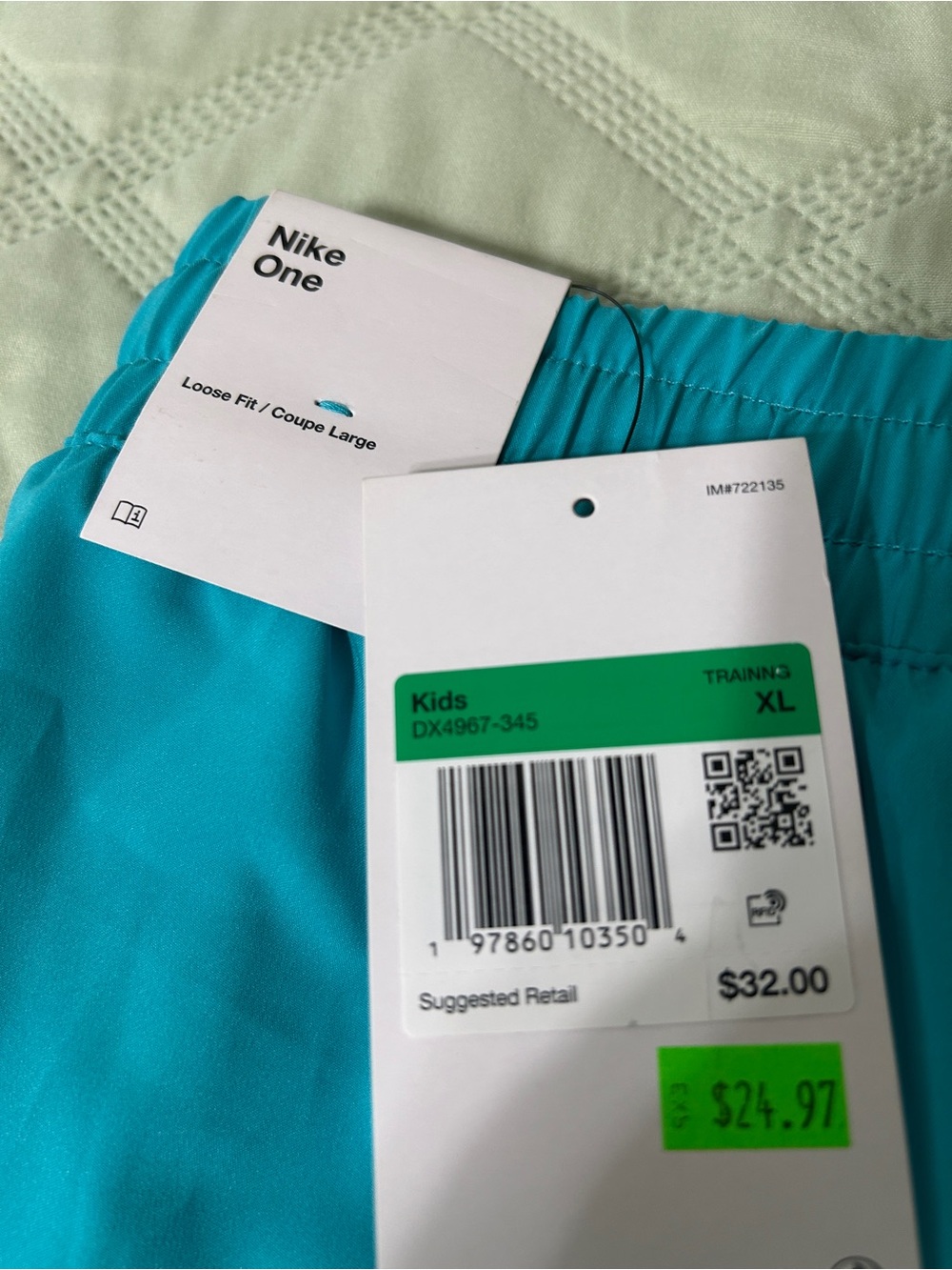 NWT Kids Nike Drift loose-fit Shorts Teal Blue Brand New!